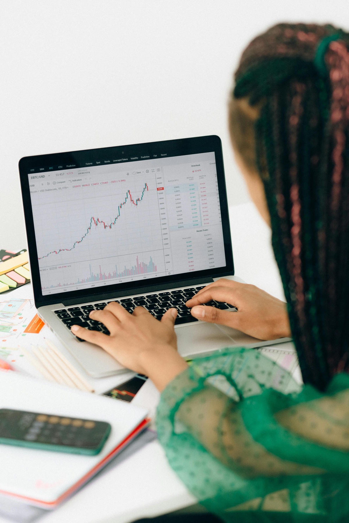 Investment dashboard on a laptop